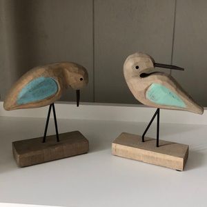 Matching wood carved birds